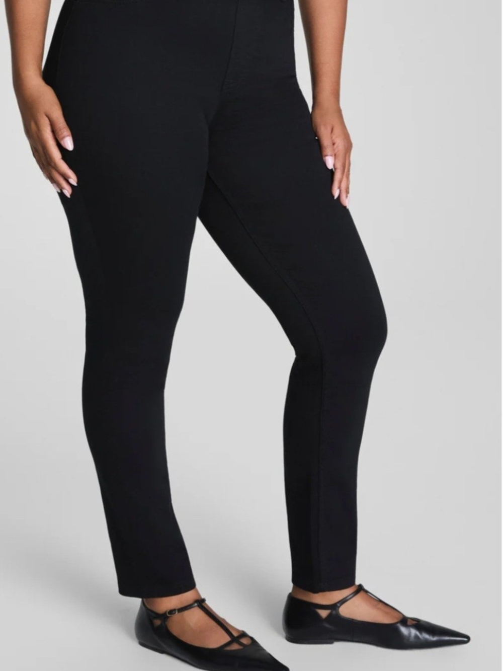 SPANX Women’s Everywear Ankle Skinny Jeans in Clean Black